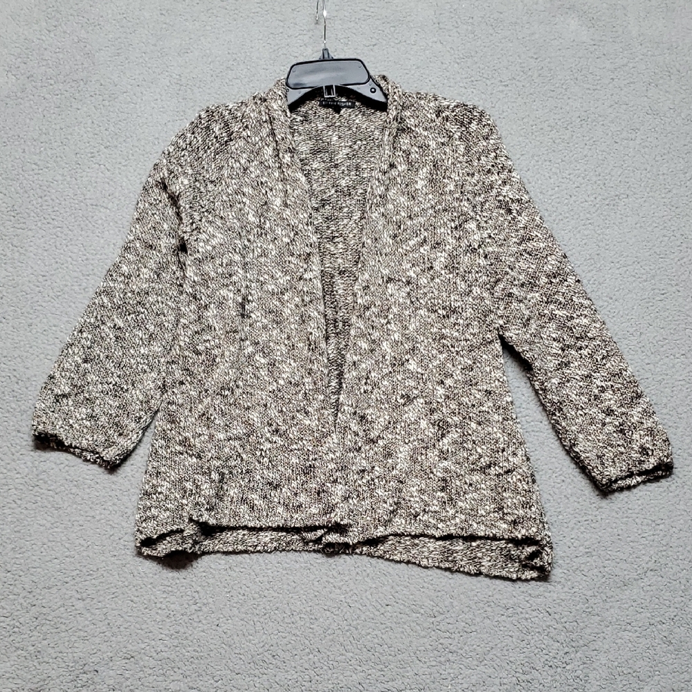 Eileen Fisher Black and White Knit Cardigan XL